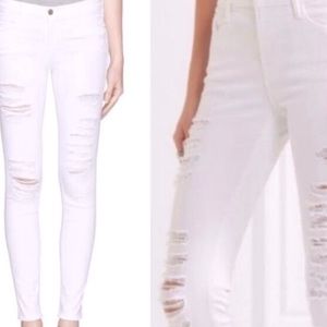 Frame White Ripped Jeans Like New